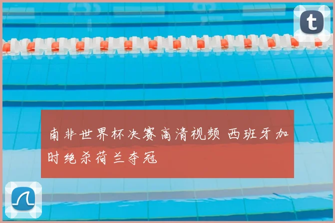南非世界杯决赛高清视频 西班牙加时绝杀荷兰夺冠